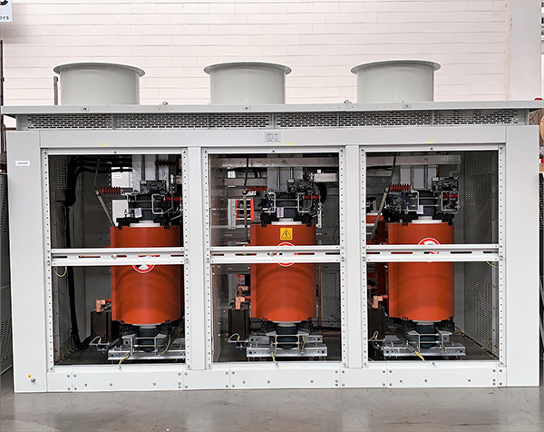 Cast resin transformers with various ratings housed in containerised solutions for a mine in West Africa.